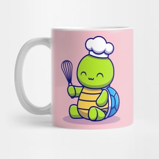 Cute Turtle Chef Cooking Cartoon Mug